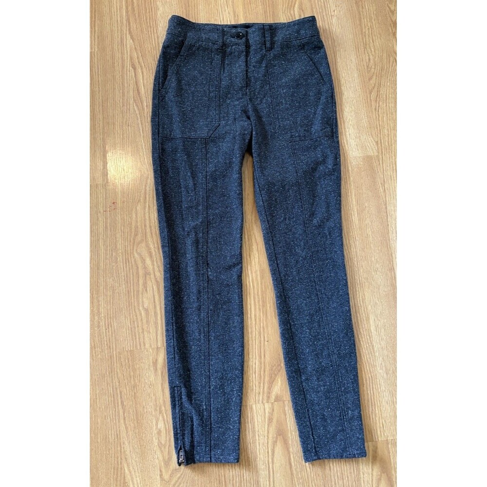 J Crew Gray Speckled Ankle Zip Skinny Dress Pants Size 0
